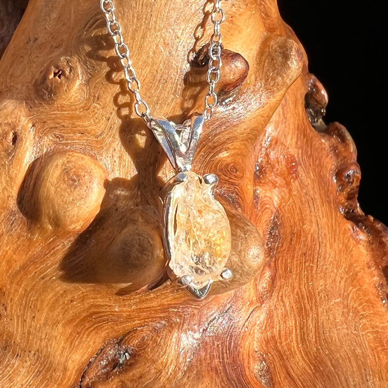 Raw Phenacite Pendant Necklace Sterling Nigerian #3412-Moldavite Life