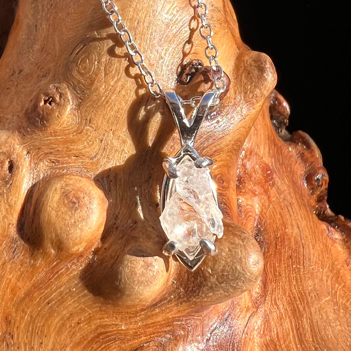 Raw Phenacite Pendant Necklace Sterling Nigerian #3413-Moldavite Life