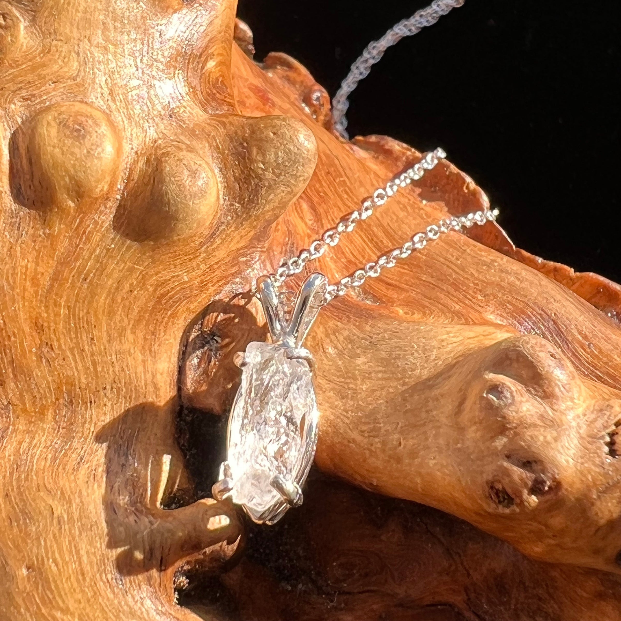 Raw Phenacite Pendant Necklace Sterling Nigerian #3416-Moldavite Life