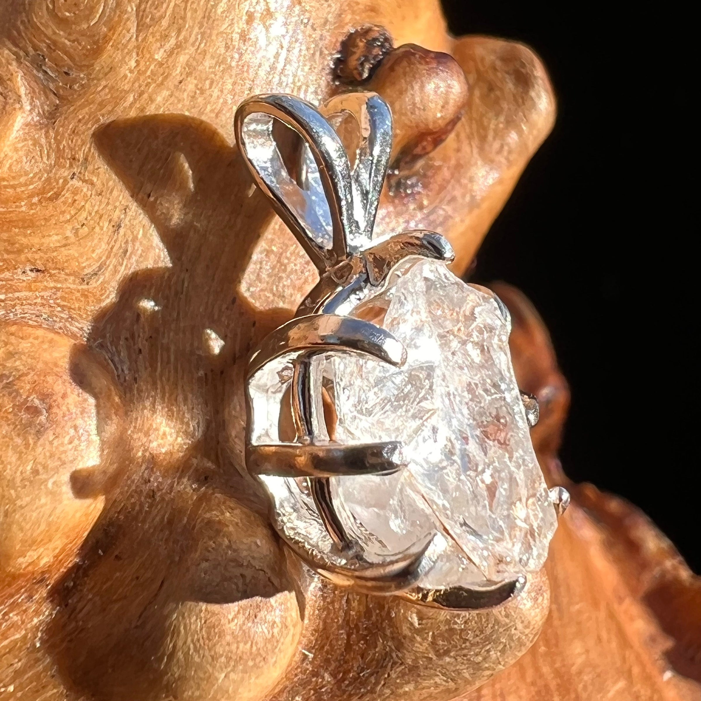 Raw Phenacite Pendant Sterling Silver Nigerian #3418-Moldavite Life