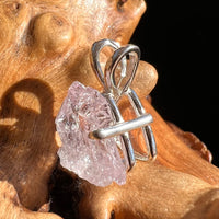 Raw Rose Quartz Pendant Sterling Silver #3456-Moldavite Life