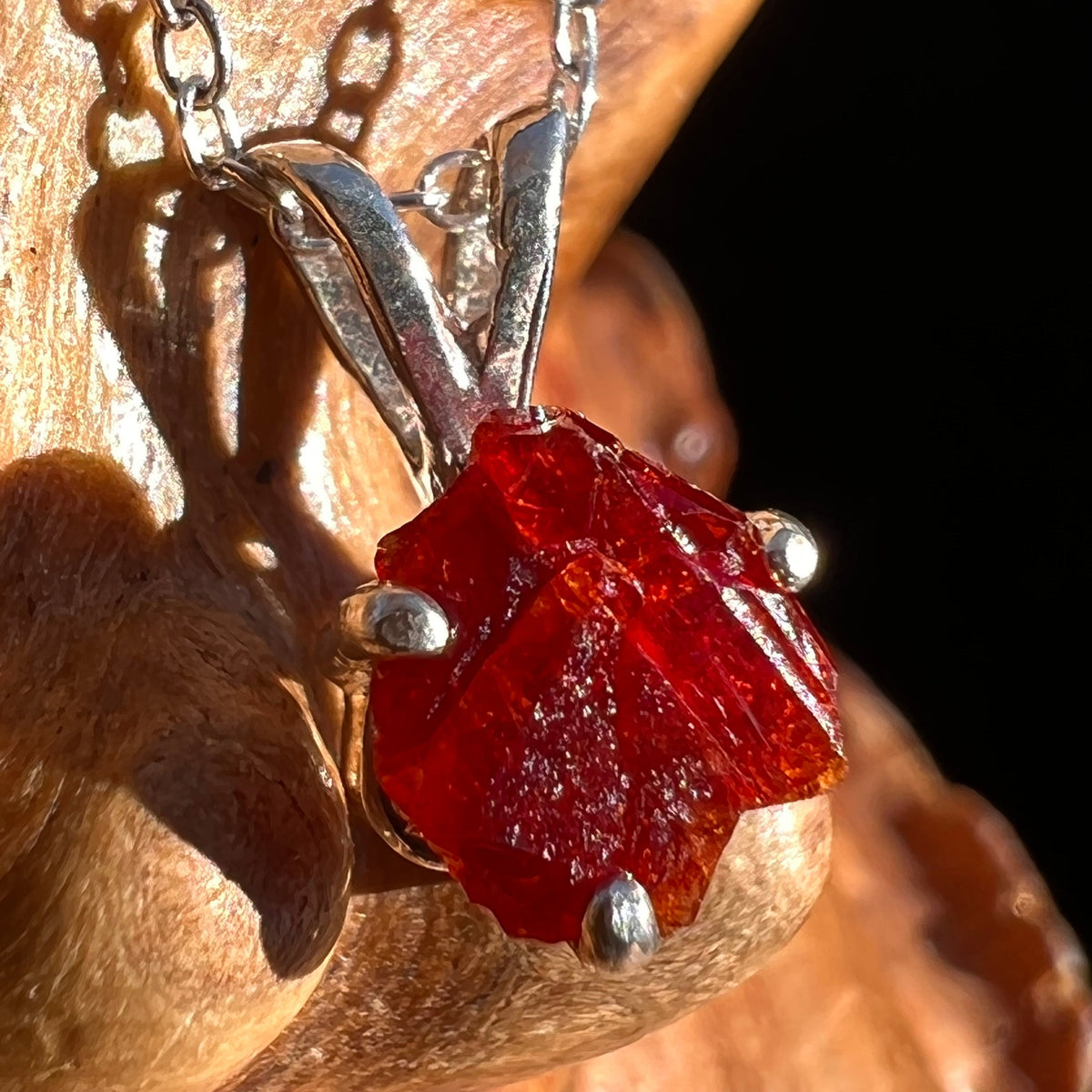 Red Tourmaline Rubellite Necklace Sterling Silver Uvite #3501-Moldavite Life