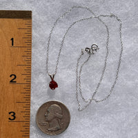 Red Tourmaline Rubellite Necklace Sterling Silver Uvite #3501-Moldavite Life