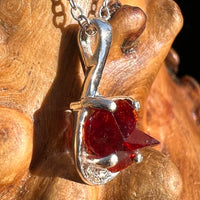 Red Tourmaline Rubellite Necklace Sterling Silver Uvite #3502-Moldavite Life