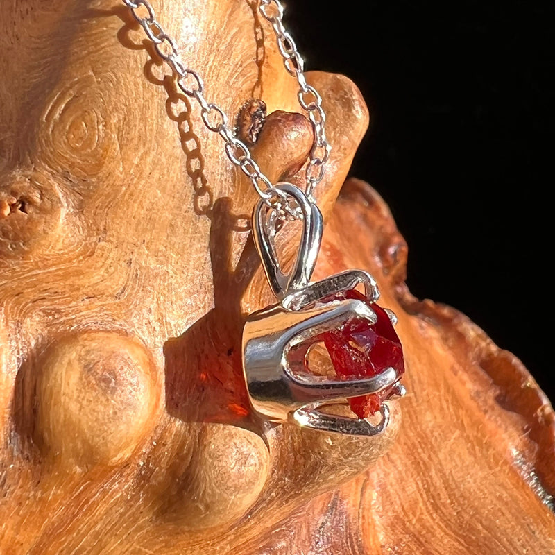 Red Tourmaline Rubellite Necklace Sterling Silver Uvite #3504-Moldavite Life