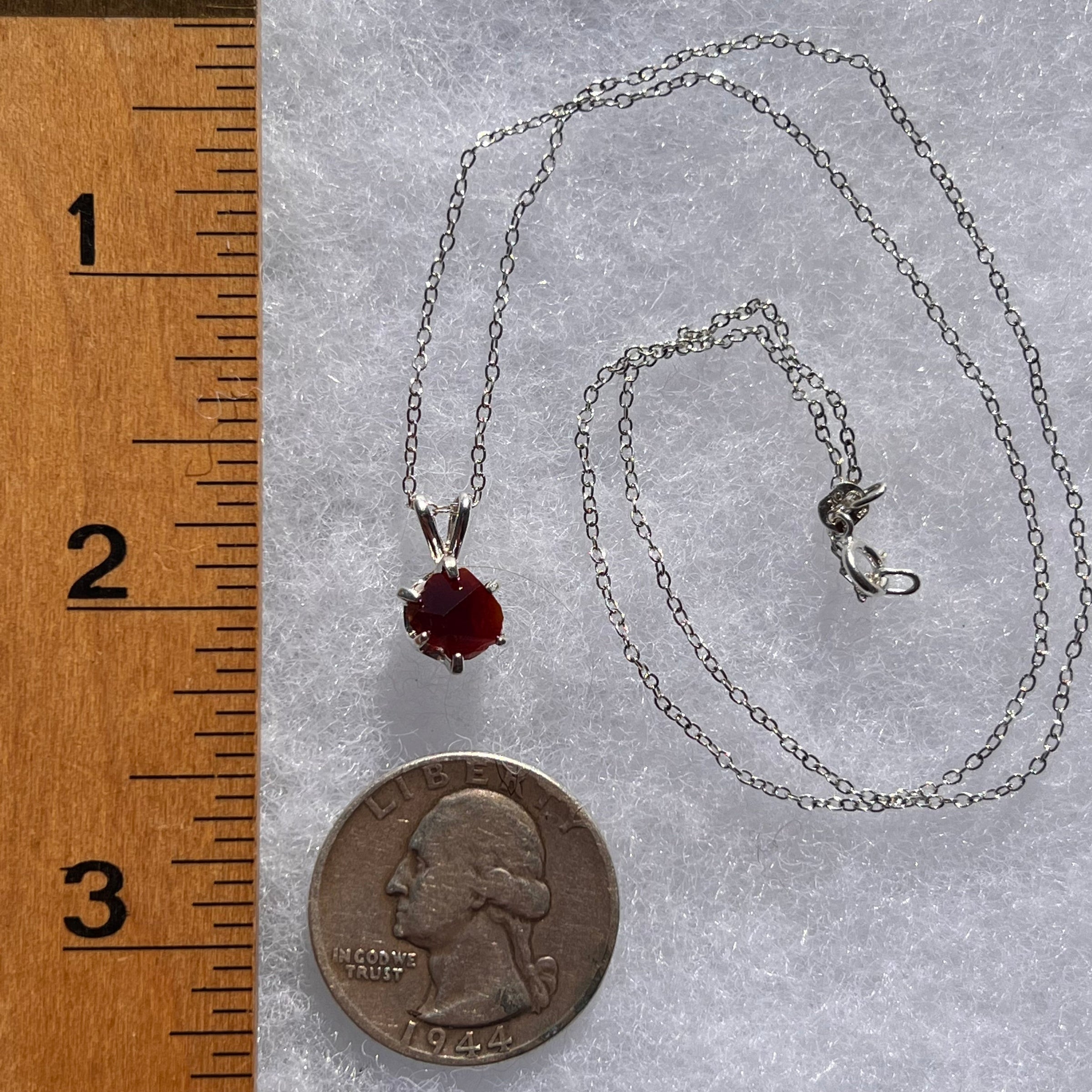 Red Tourmaline Rubellite Necklace Sterling Silver Uvite #3504-Moldavite Life