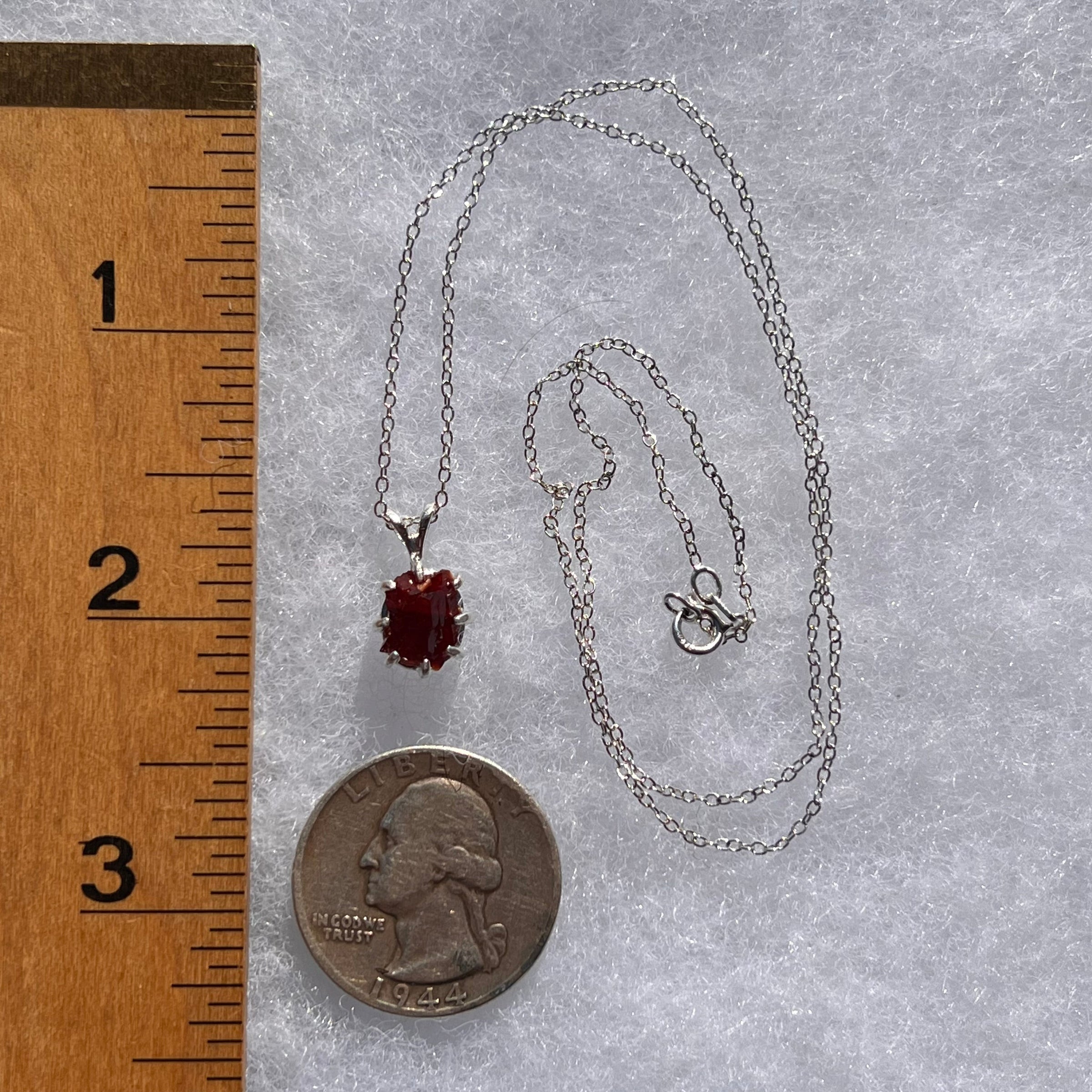 Red Tourmaline Rubellite Necklace Sterling Silver Uvite #3505-Moldavite Life