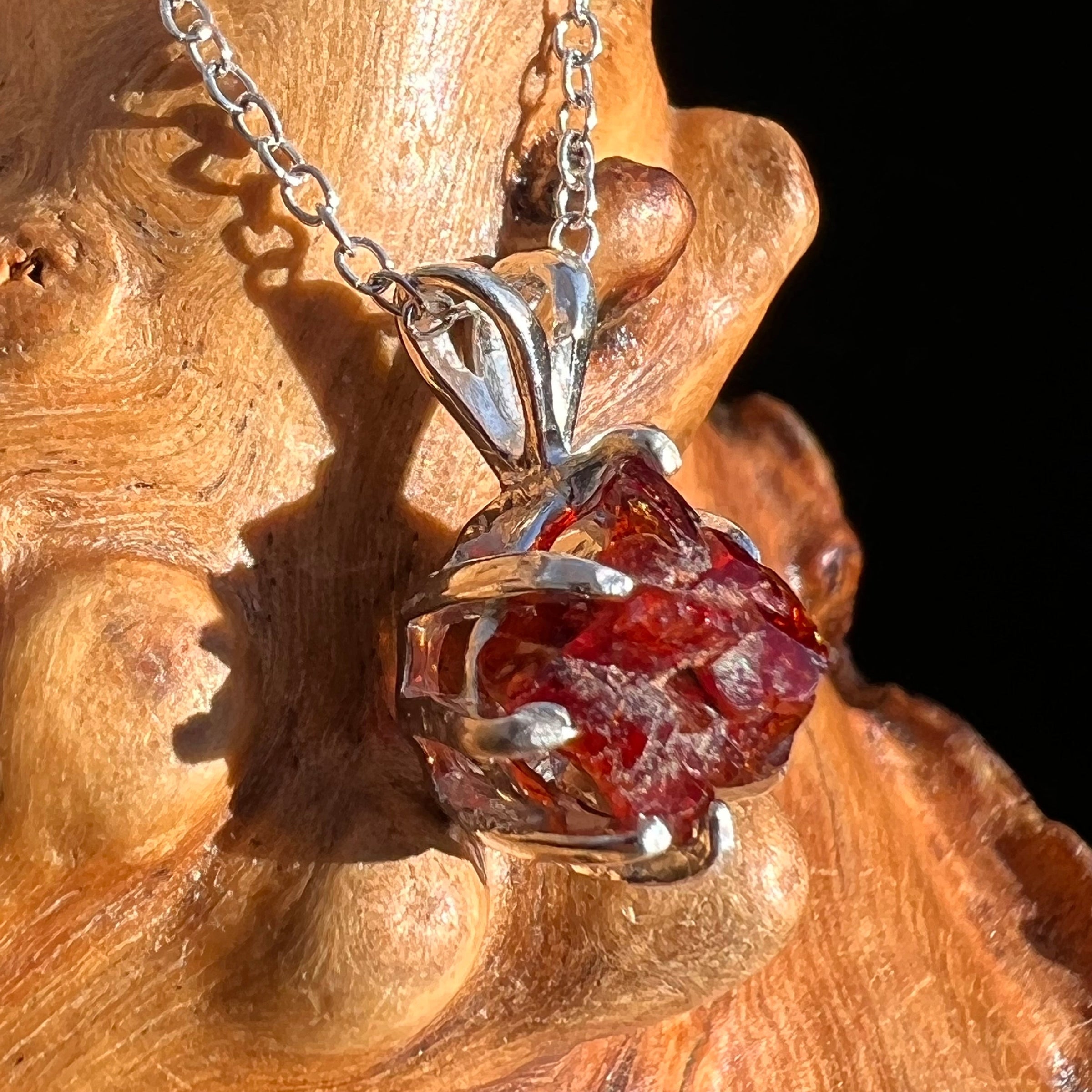 Red Tourmaline Rubellite Necklace Sterling Silver Uvite #3506-Moldavite Life