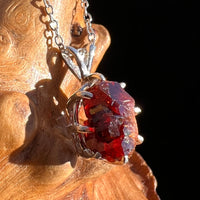 Red Tourmaline Rubellite Necklace Sterling Silver Uvite #3507-Moldavite Life