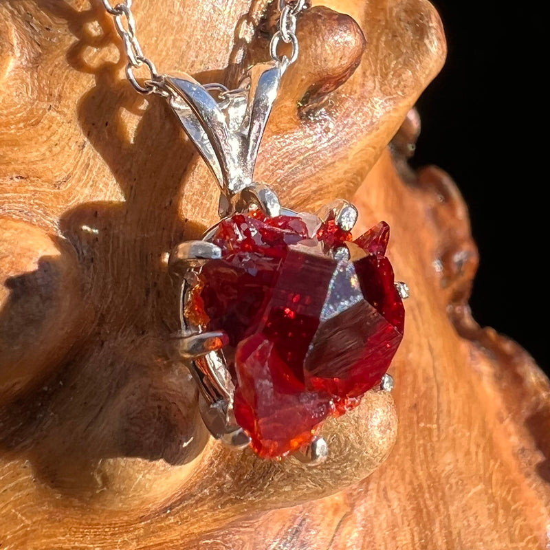 Red Tourmaline Rubellite Necklace Sterling Silver Uvite #3508-Moldavite Life