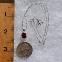 Red Tourmaline Rubellite Necklace Sterling Silver Uvite #3510-Moldavite Life