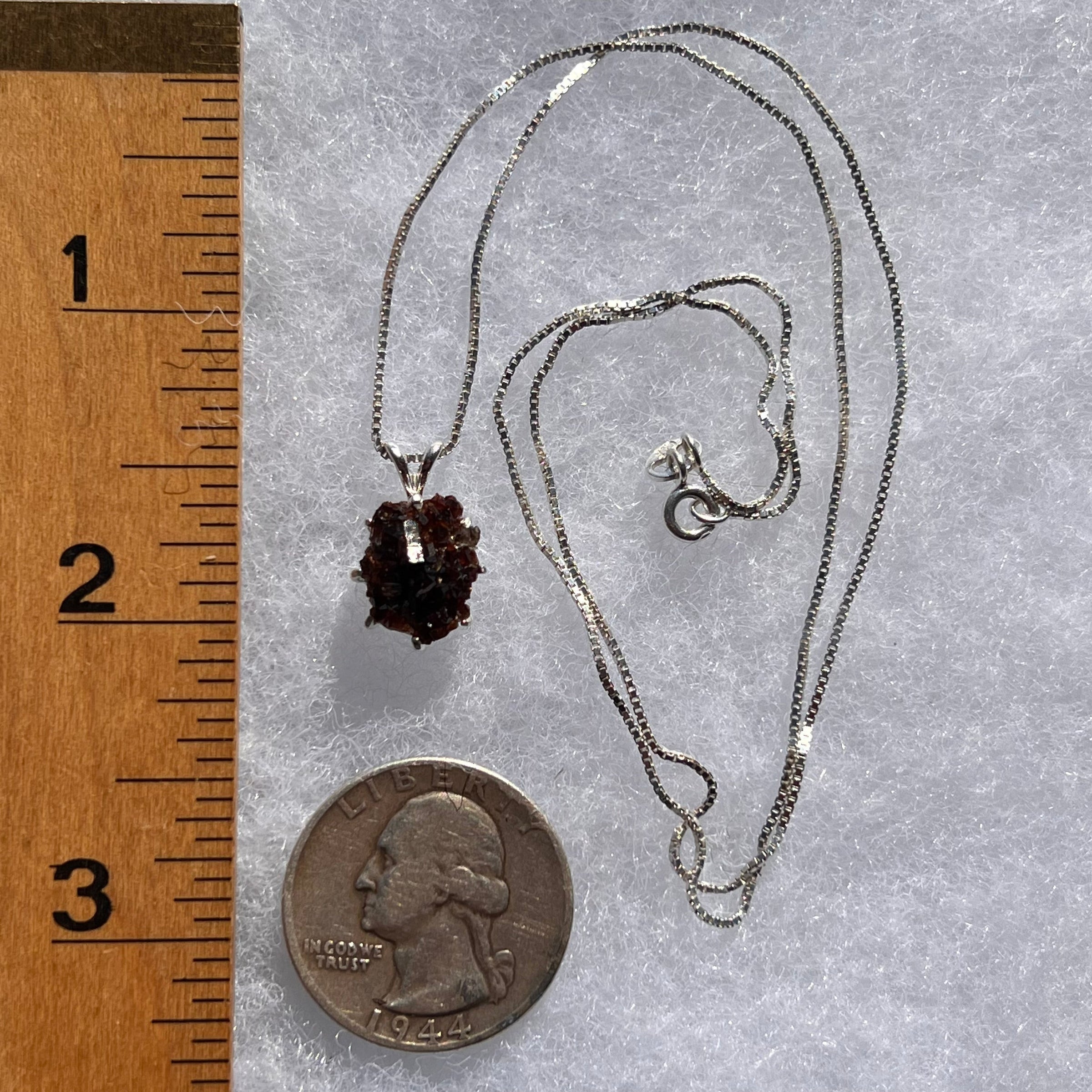Red Tourmaline Rubellite Necklace Sterling Silver Uvite #3511-Moldavite Life