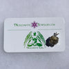 sterling silver Russian phenacite basket pendant with a moldavite life business card