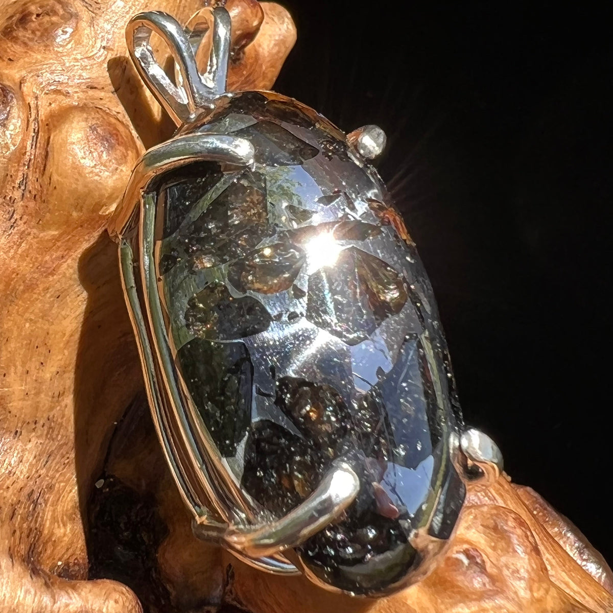 Sericho Meteorite Pendant Sterling Silver #2-Moldavite Life