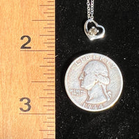 Small Tatahouine Meteorite Heart Necklace Sterling #110-Moldavite Life