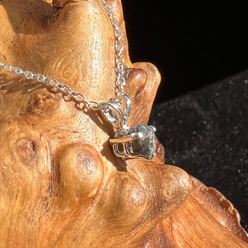 Small Tatahouine Meteorite Necklace Sterling #111-Moldavite Life