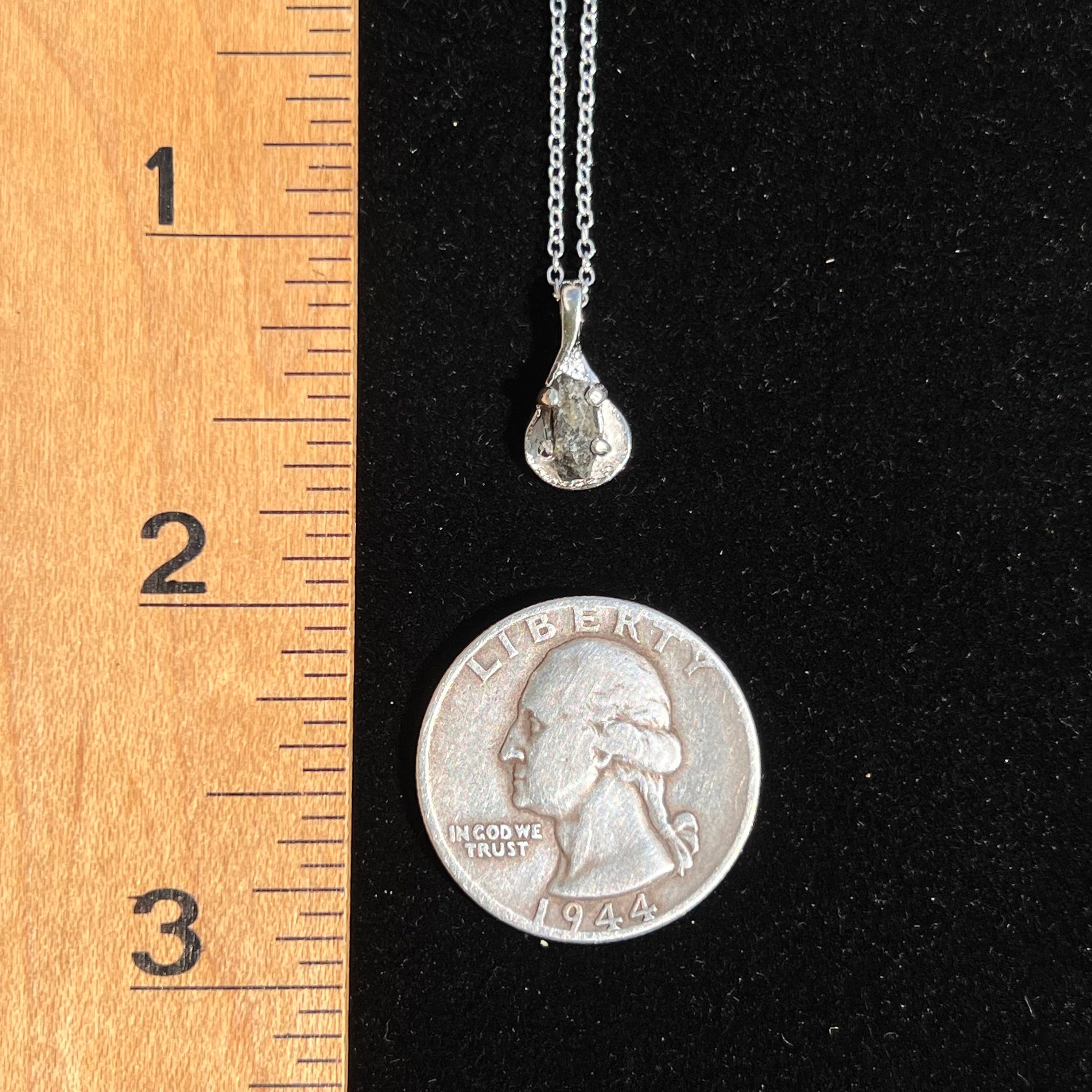Small Tatahouine Meteorite Necklace Sterling #123-Moldavite Life