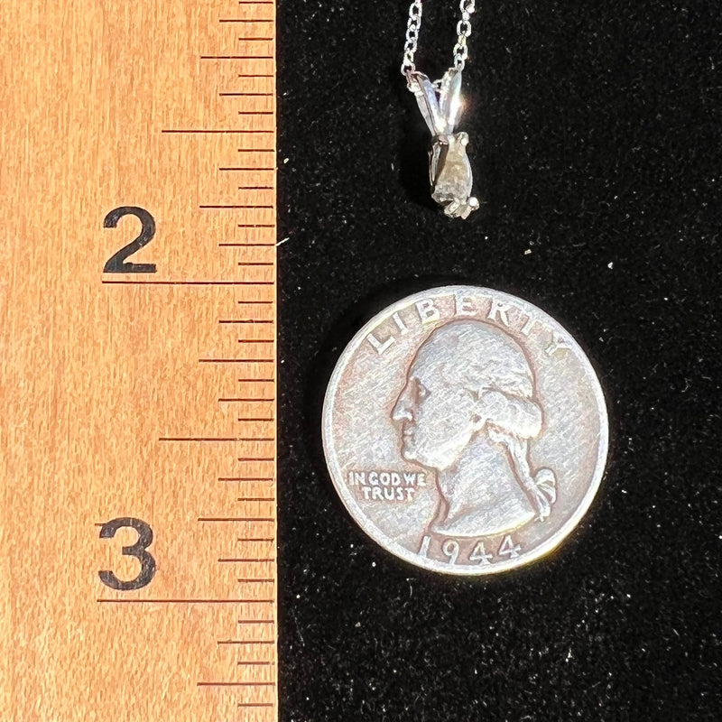 Small Tatahouine Meteorite Necklace Sterling #128-Moldavite Life