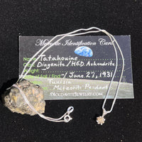 Small Tatahouine Meteorite Necklace Sterling #133-Moldavite Life