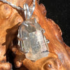 Smoky Citrine Phantom & Moldavite Necklace Sterling #2435-Moldavite Life
