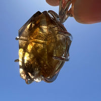 Smoky Citrine Phantom & Moldavite Necklace Sterling #2438-Moldavite Life