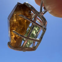 Smoky Citrine Phantom & Moldavite Necklace Sterling #2438-Moldavite Life