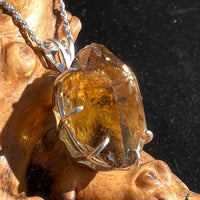 Smoky Citrine Phantom & Moldavite Necklace Sterling #2438-Moldavite Life