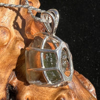 Smoky Citrine Phantom & Moldavite Necklace Sterling #2452-Moldavite Life