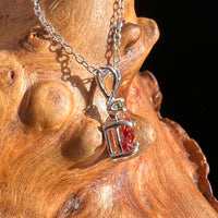 Spessartine Garnet & Moldavite Necklace Sterling #3539-Moldavite Life