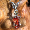 Spessartine Garnet & Moldavite Necklace Sterling #3540-Moldavite Life