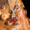 Spessartine Garnet & Moldavite Necklace Sterling #3543-Moldavite Life