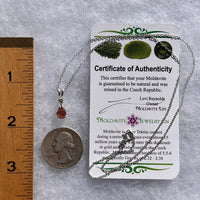 Spessartine Garnet & Moldavite Necklace Sterling #3545-Moldavite Life