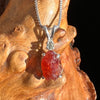 Spessartine Garnet & Moldavite Necklace Sterling #3550-Moldavite Life