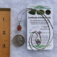 Spessartine Garnet & Moldavite Necklace Sterling #3553-Moldavite Life