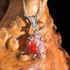 Spessartine Garnet & Moldavite Necklace Sterling #3554-Moldavite Life