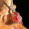 Spessartine Garnet & Moldavite Necklace Sterling #3558-Moldavite Life