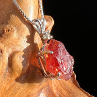 Spessartine Garnet & Moldavite Necklace Sterling #3558-Moldavite Life