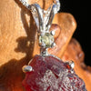 Spessartine Garnet & Moldavite Necklace Sterling #3560-Moldavite Life