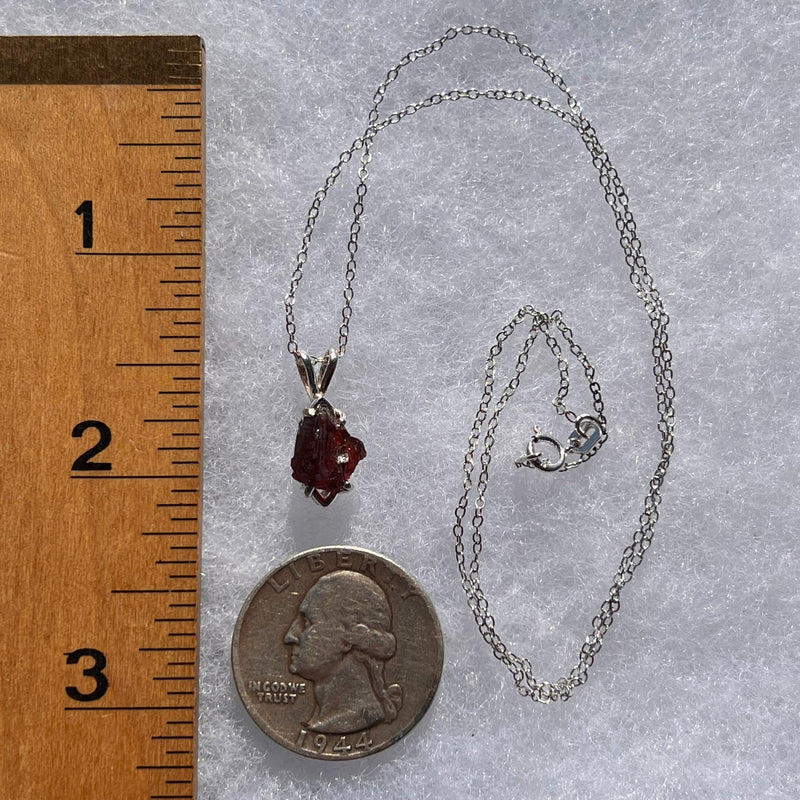 Spessartine Garnet Pendant Necklace Sterling Silver #3513-Moldavite Life