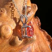 Spessartine Garnet Pendant Necklace Sterling Silver #3513A-Moldavite Life
