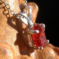 Spessartine Garnet Pendant Necklace Sterling Silver #3514-Moldavite Life