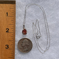Spessartine Garnet Pendant Necklace Sterling Silver #3516-Moldavite Life