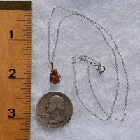 Spessartine Garnet Pendant Necklace Sterling Silver #3520-Moldavite Life