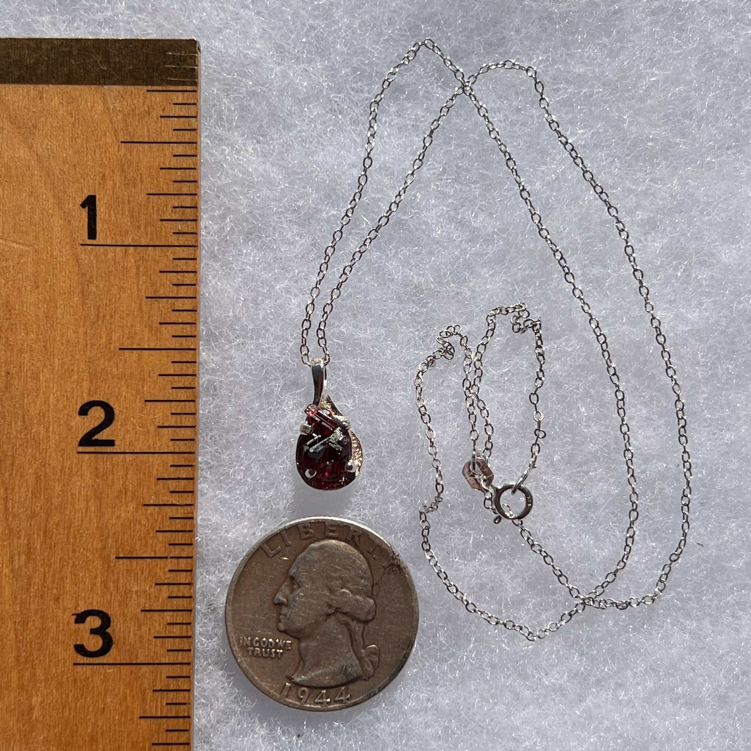 Spessartine Garnet Pendant Necklace Sterling Silver #3521-Moldavite Life