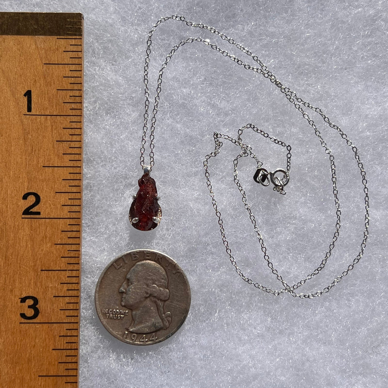 Spessartine Garnet Pendant Necklace Sterling Silver #3523-Moldavite Life