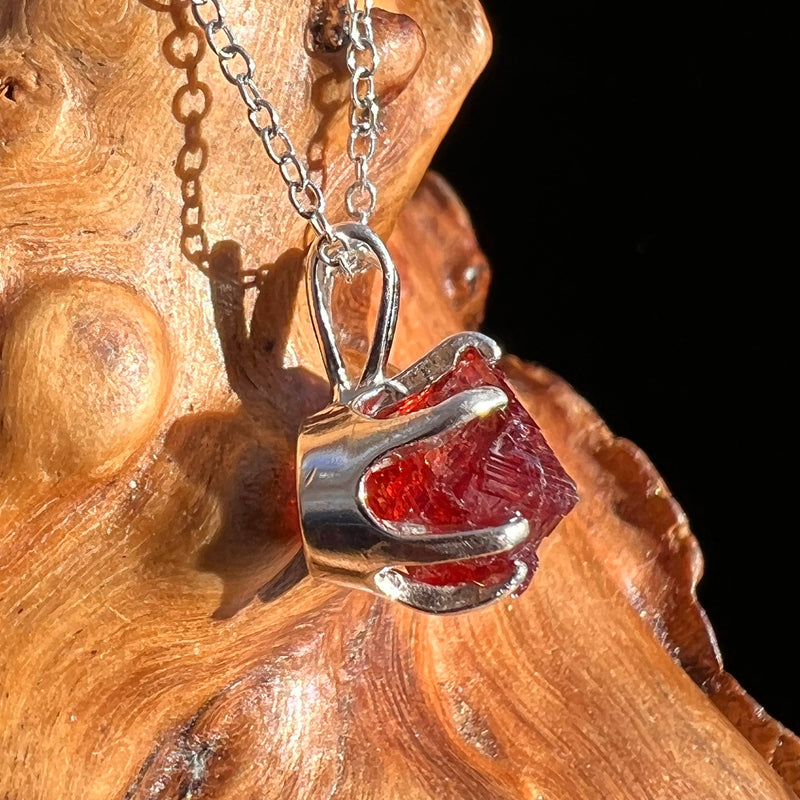 Spessartine Garnet Pendant Necklace Sterling Silver #3525-Moldavite Life