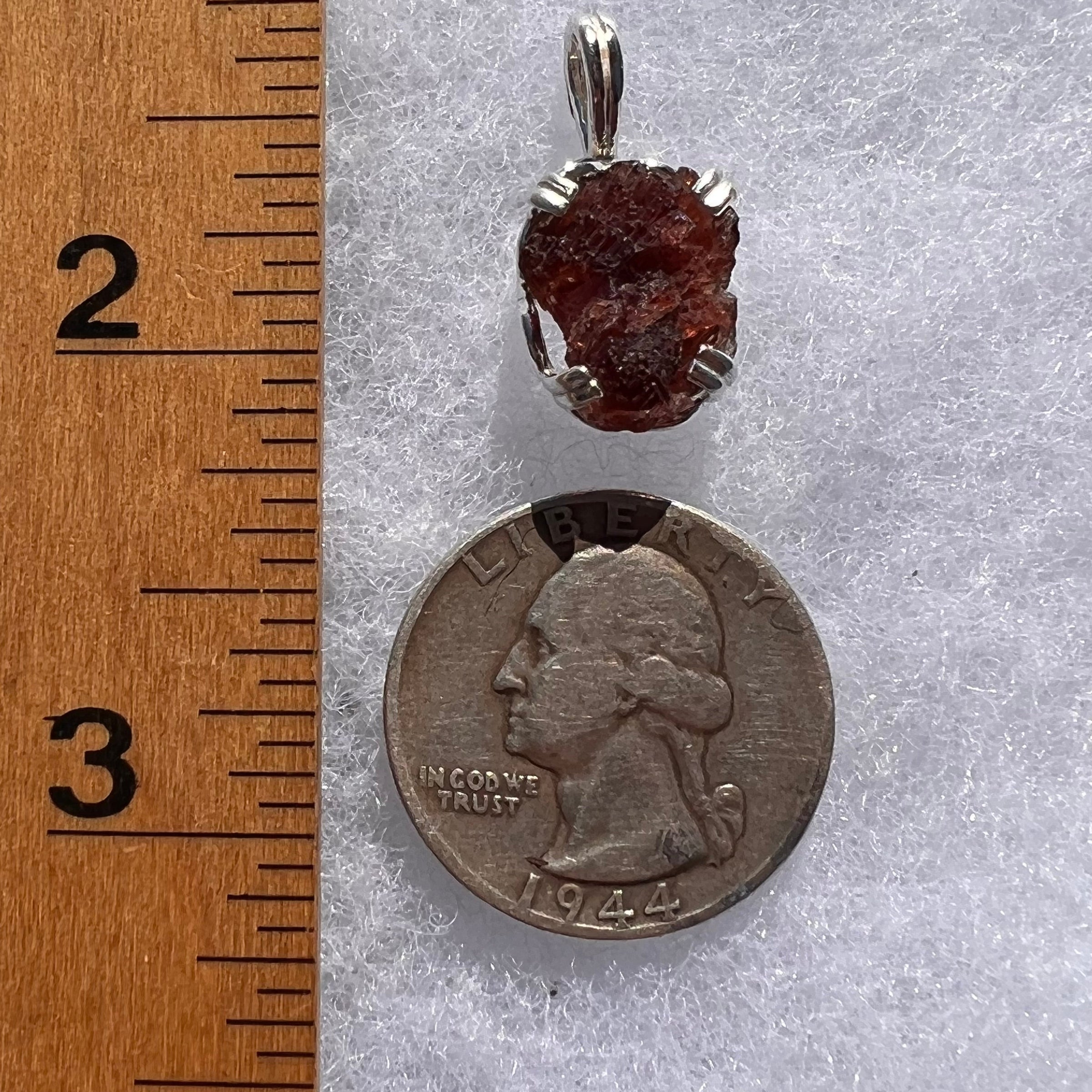 Spessartine Garnet Pendant Sterling Silver #3526-Moldavite Life
