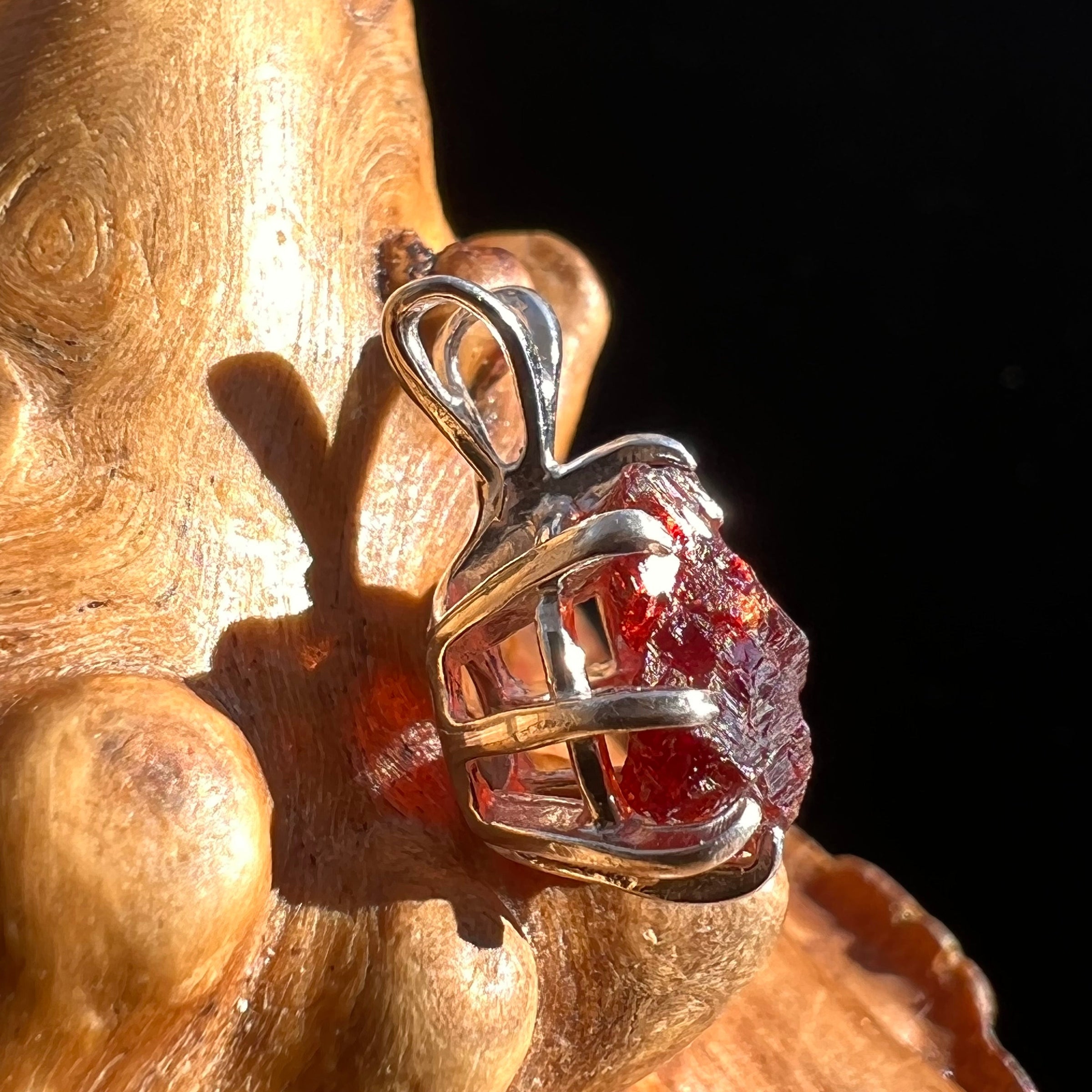 Spessartine Garnet Pendant Sterling Silver #3531-Moldavite Life
