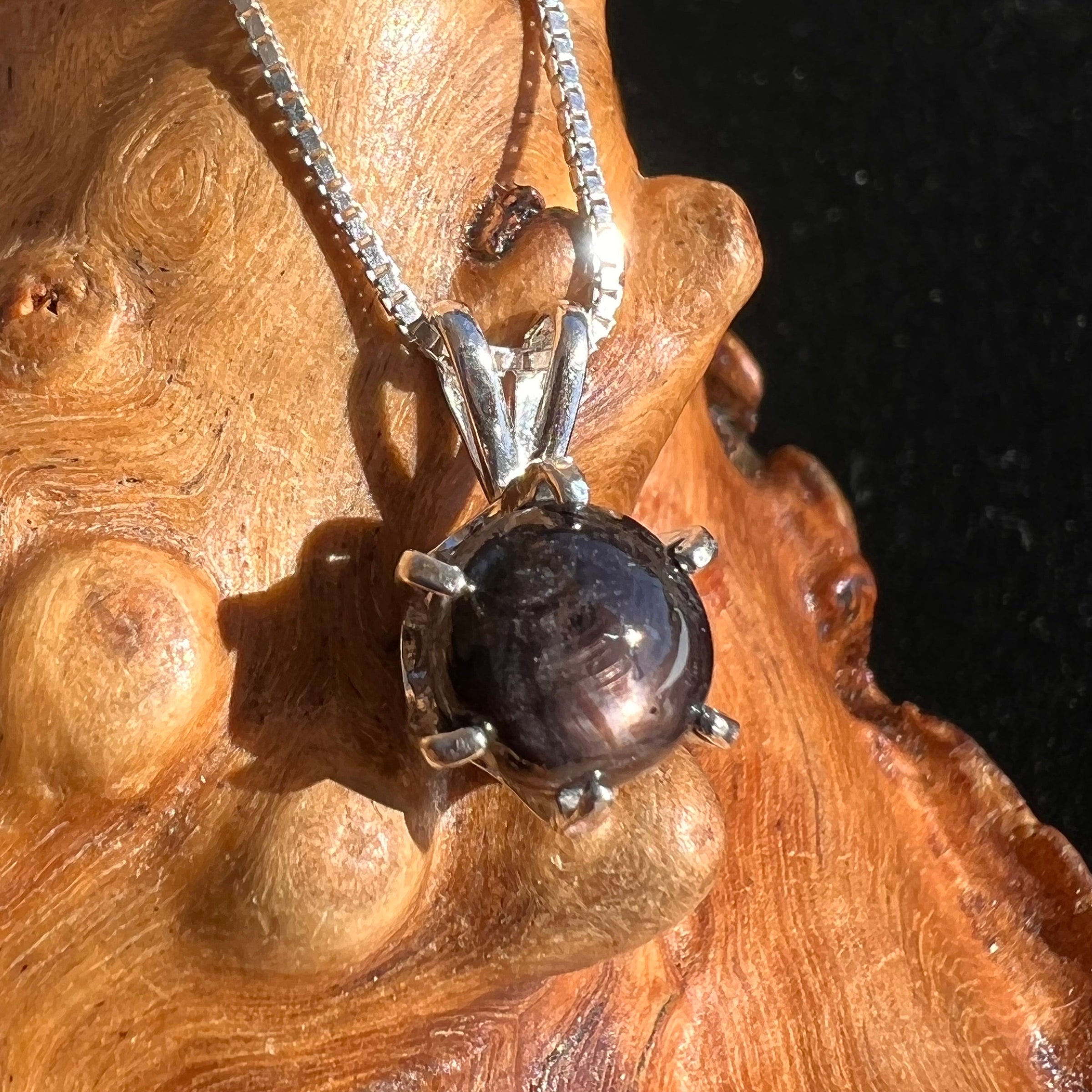 Star Sapphire Pendant Necklace Sterling Silver #3460-Moldavite Life