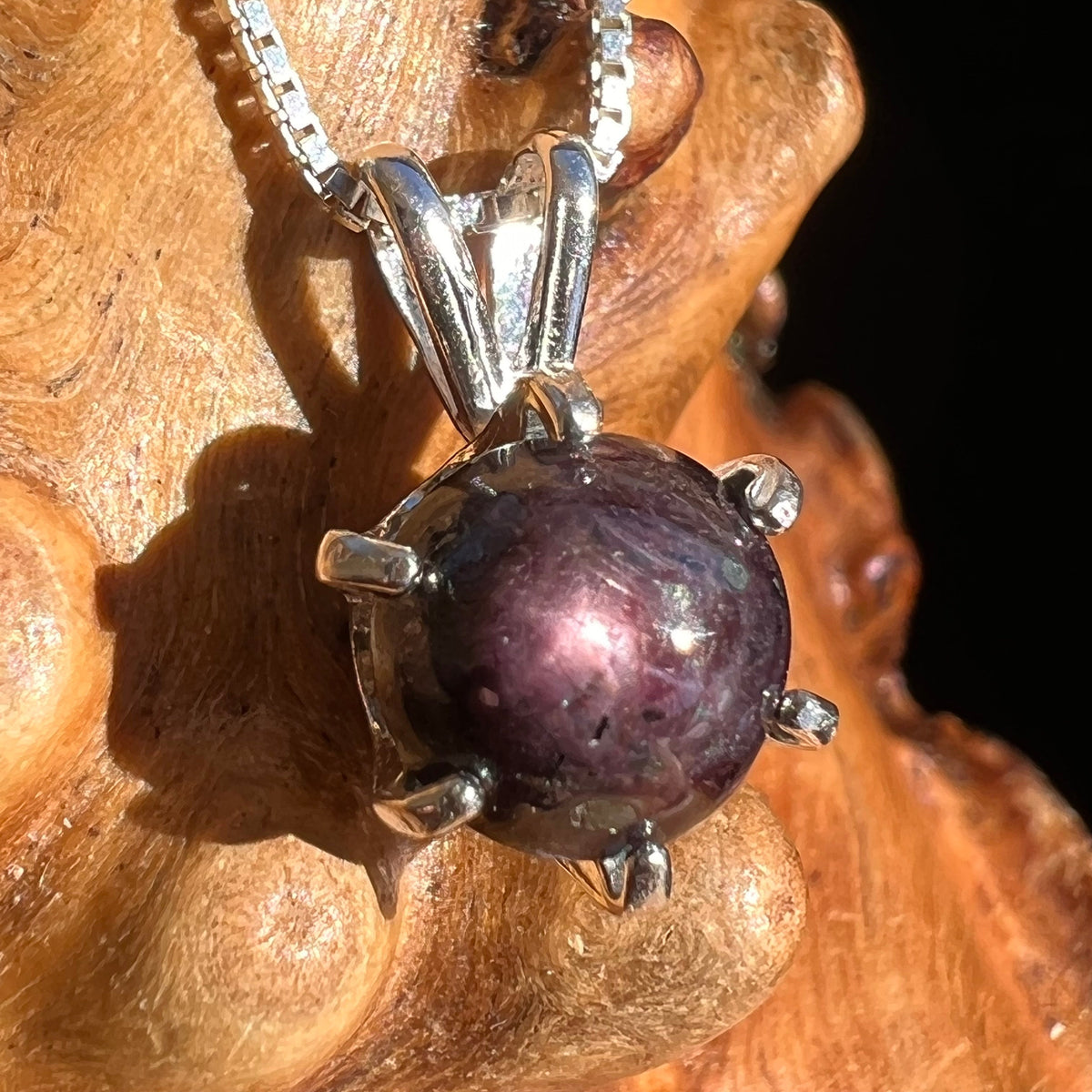 Star Sapphire Pendant Necklace Sterling Silver #3462-Moldavite Life